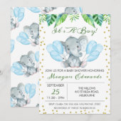 Waterverf Uitnodiging Baby shower (Voorkant / Achterkant)