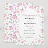 Waterverf Uitnodiging, Floral, Bloem, Natuur Kaart (Voorkant / Achterkant)