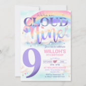 Waterverf Uitnodiging Regenboog Cloud 9 (Voorkant)