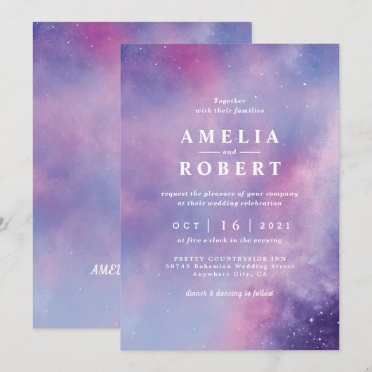 Waterverf Uitnodiging tot aardeweddenschap (Voorkant / Achterkant)