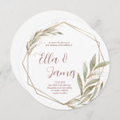 Waterverf - Uitnodiging tot gouden bruiloft (Voorkant / Achterkant)