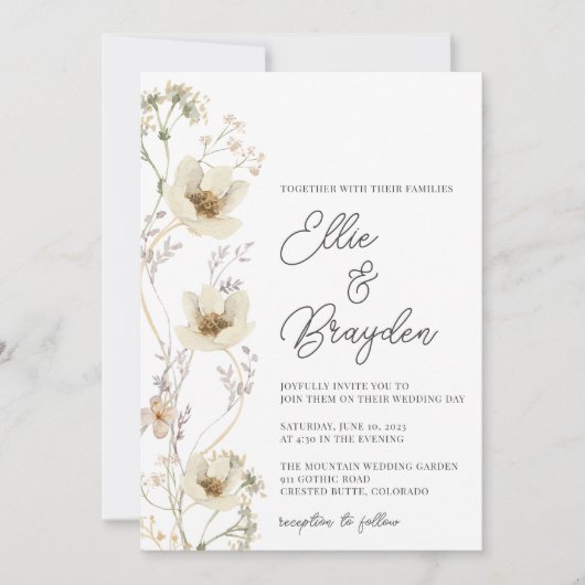 Waterverf uitnodiging tot inschrijving op Wildflow (Voorkant)