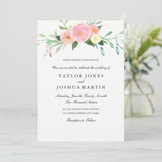 Waterverf uitnodiging tot inschrijving op Wildflow (Staand voorkant)