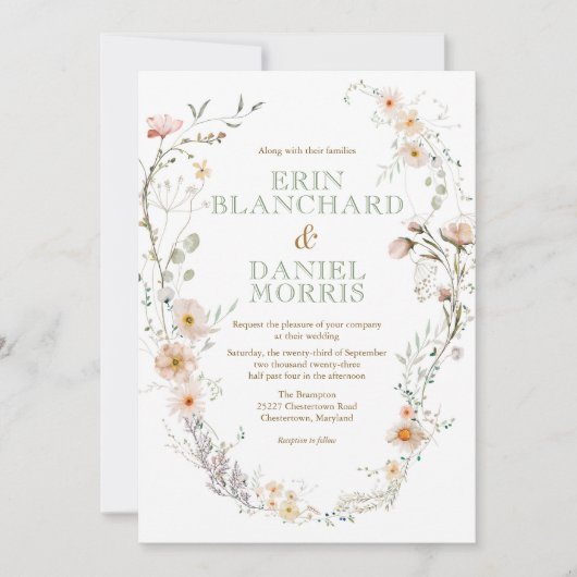 Waterverf uitnodiging tot inschrijving op Wildflow (Voorkant)