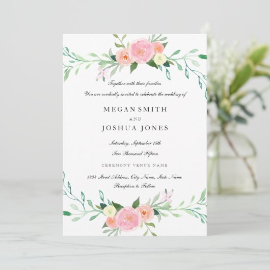 Waterverf uitnodiging tot inschrijving op Wildflow (Staand voorkant)