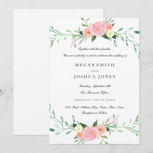 Waterverf uitnodiging tot inschrijving op Wildflow (Voorkant / Achterkant)