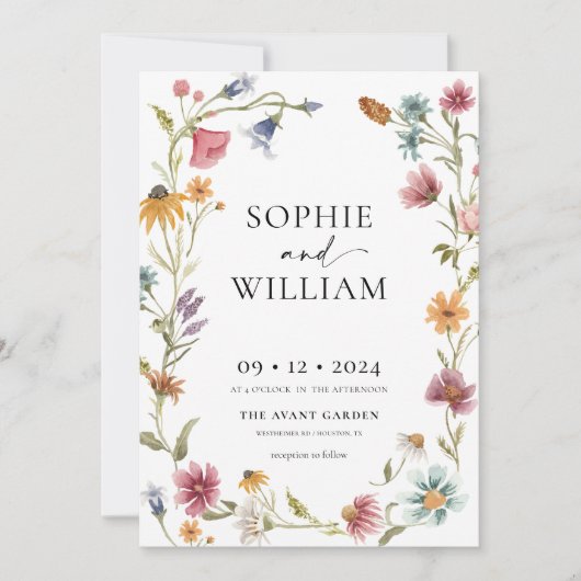 Waterverf uitnodiging tot inschrijving op Wildflow (Voorkant)