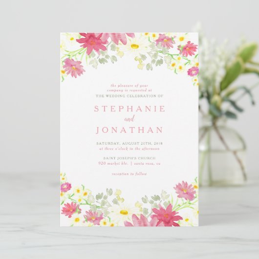 Waterverf uitnodiging tot inschrijving op Wildflow (Staand voorkant)