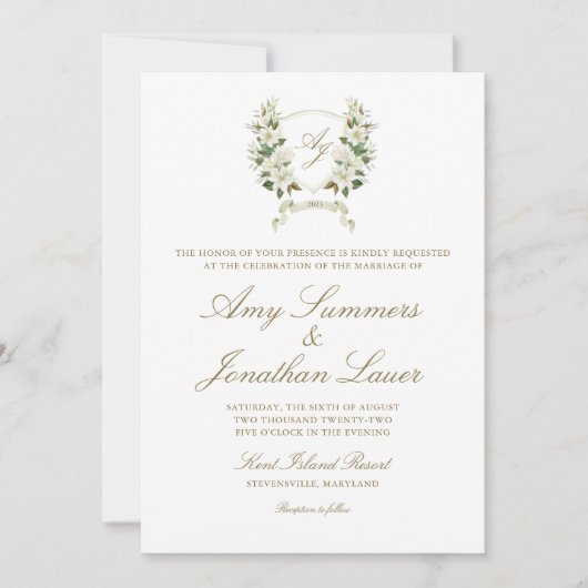 Waterverf Uitnodiging tot uitnodiging voor weddens (Voorkant)