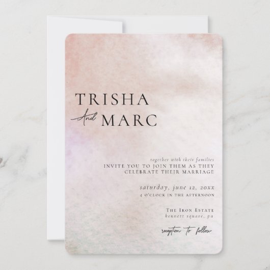 Waterverf Uitnodiging tot uitzending van getexture (Voorkant)