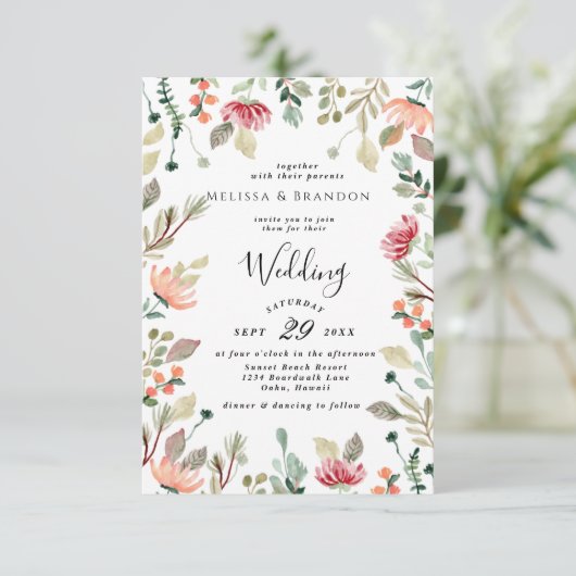 Waterverf Uitnodiging tot weduwschap (Staand voorkant)