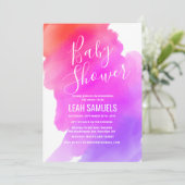 Waterverf Uitnodiging voor Baby Shower (Staand voorkant)