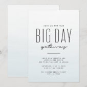 Waterverf-uitnodiging voor bruiloft bestemming (Voorkant / Achterkant)