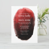 Waterverf uitnodiging voor een zwarte bruiloft (Staand voorkant)