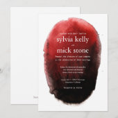 Waterverf uitnodiging voor een zwarte bruiloft (Voorkant / Achterkant)