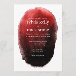 Waterverf uitnodiging voor een zwarte bruiloft