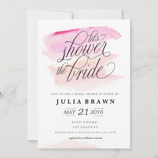 WATERVERF Uitnodiging voor het douchen van smeerge (Voorkant)