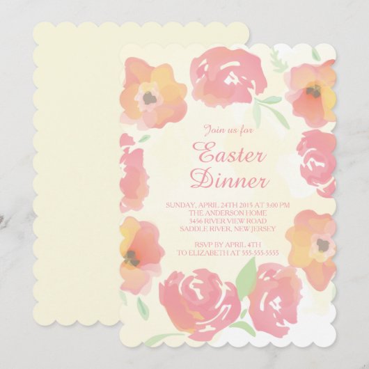 Waterverf - Uitnodiging voor het ontbijt (Voorkant / Achterkant)