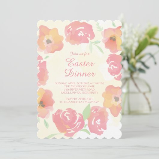 Waterverf - Uitnodiging voor het ontbijt (Staand voorkant)