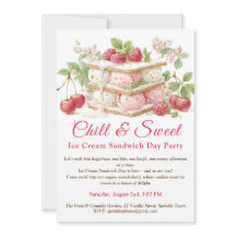 Waterverf uitnodiging voor Ice Cream Sandwich Day