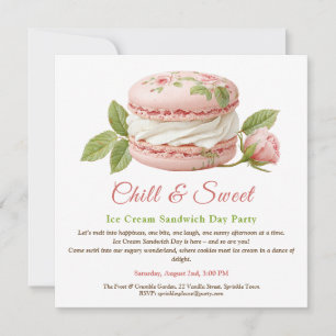 Waterverf uitnodiging voor Ice Cream Sandwich Day