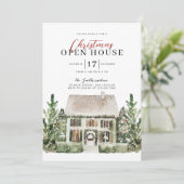 Waterverf Uitnodiging voor kerstfeest in het Open  (Staand voorkant)