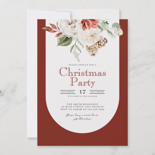 Waterverf - Uitnodiging voor kerstfeestdagen in Fl (Voorkant)