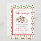 Waterverf - Uitnodiging voor kerstkoekjes-uitwisse (Voorkant)