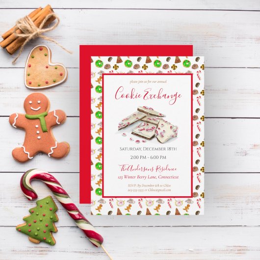 Waterverf - Uitnodiging voor kerstkoekjes-uitwisse