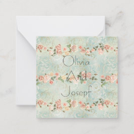 Waterverf-uitnodiging voor rozen notitiekaartje