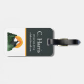 Waterverf Uitzicht in het gebergte, Sunset, Kind I Bagagelabel (Achterkant horizontaal)