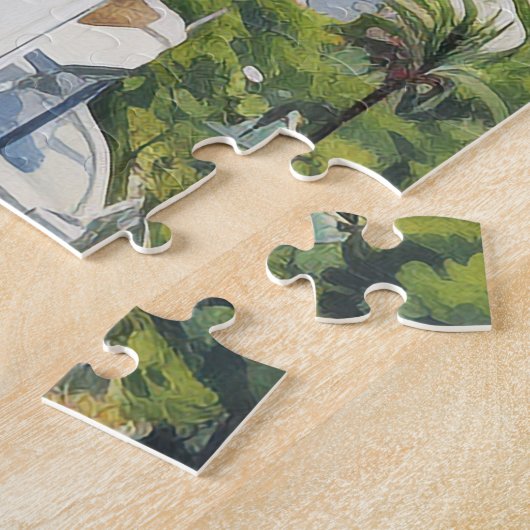 Waterverf uitzicht van Santorini puzzel Legpuzzel (Zijkant)
