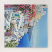 Waterverf uitzicht van Santorini puzzel Legpuzzel (Horizontaal)