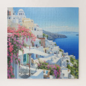Waterverf uitzicht van Santorini puzzel Legpuzzel (Verticaal)