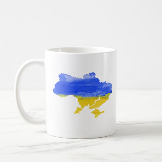 Waterverf Ukrainian kaart Koffiemok (Links)