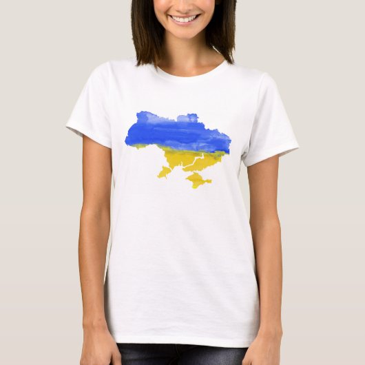Waterverf Ukrainian kaart T-shirt (Voorkant)