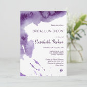 Waterverf Ultra Violet Indigo Bruids Luncheon Kaart (Staand voorkant)