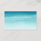 Waterverf ultramarene turkooizen visitekaartjes (Achterkant)