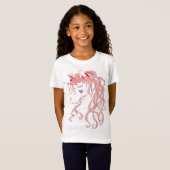 Waterverf Unicorn Art T-Shirt (Voorkant volledig)