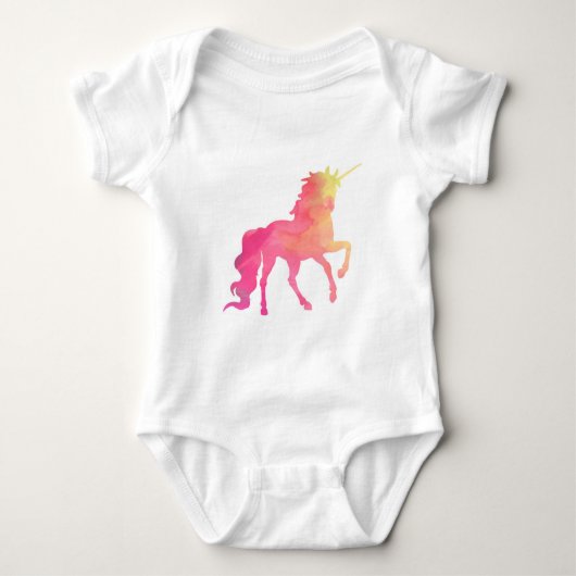 Waterverf Unicorn baby romper (Voorkant)