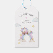 Waterverf unicorn baby shower cadeau labels cadeaulabel (Voorkant)