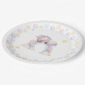 Waterverf unicorn baby shower papieren bordje (Gekanteld)