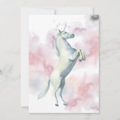 Waterverf Unicorn Birthday Uitnodiging (Achterkant)
