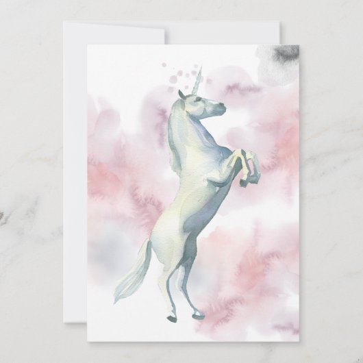 Waterverf Unicorn Birthday Uitnodiging (Achterkant)