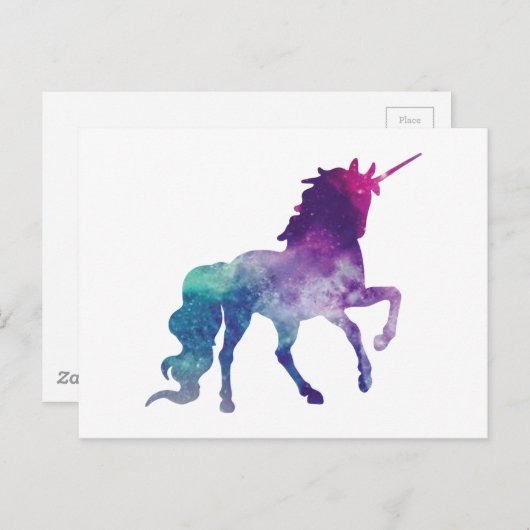Waterverf Unicorn Briefkaart (Voorkant / Achterkant)