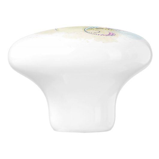 Waterverf Unicorn Ceramic Pull Keramische Knop (Zijkant)