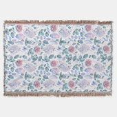 Waterverf Unicorn Crystals & Rozen Patroon Deken (Voorkant)