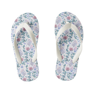 Waterverf Unicorn Crystals & Rozen Patroon Kinder Teenslippers