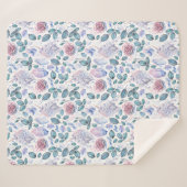 Waterverf Unicorn Crystals & Rozen Patroon Sherpa Deken (Voorkant (horizontaal))