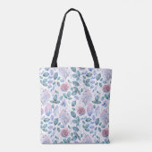 Waterverf Unicorn Crystals & Rozen Patroon Tote Bag (Achterkant)
